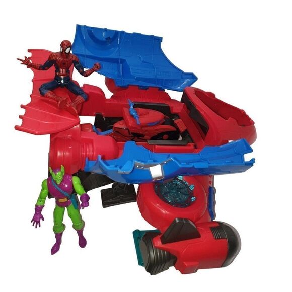 Marvel Spider-Man Jetquarters Ship Green Goblin Articulated Figures Playset NWOT - Picture 7 of 11